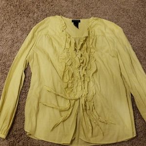 EUC Lime/yellow ruffle blouse - 14 sutton studio